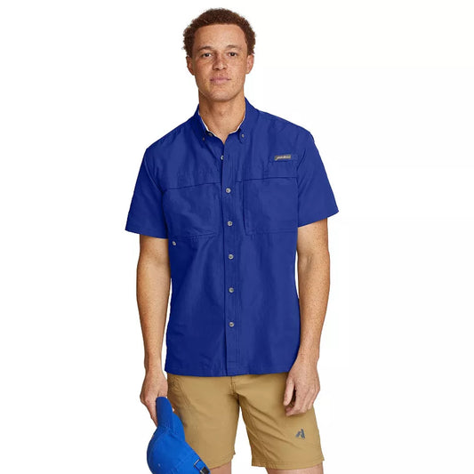 CAMISA MANGA CORTA PARA HOMBRE RIPSTOP GUIDE EDDIE BAUER - AZUL PATRIOT BLUE