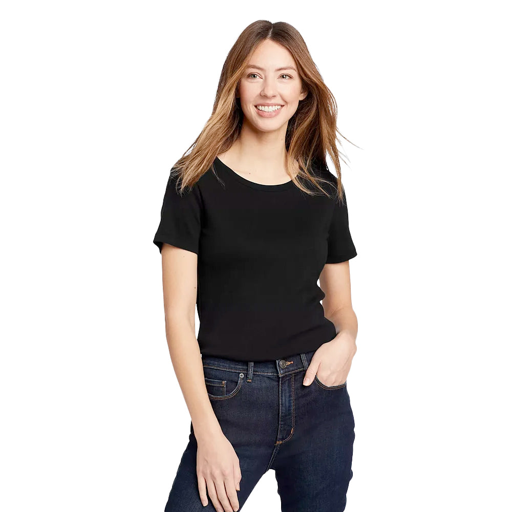 CAMISETA MANGA CORTA PARA MUJER FAVORITE CREW EDDIE BAUER - Negro