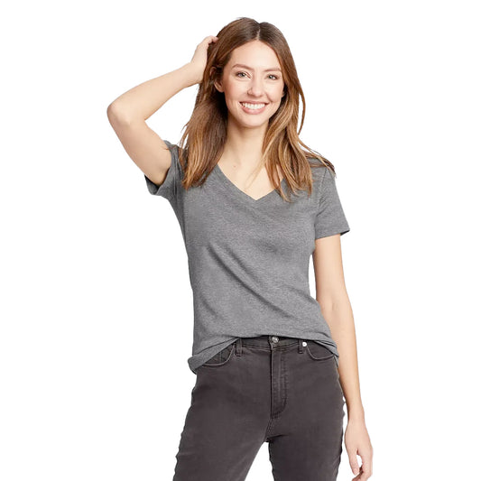 CAMISETA MUJER EDDIE BAUER FAVORITE CUELLO V - GRIS