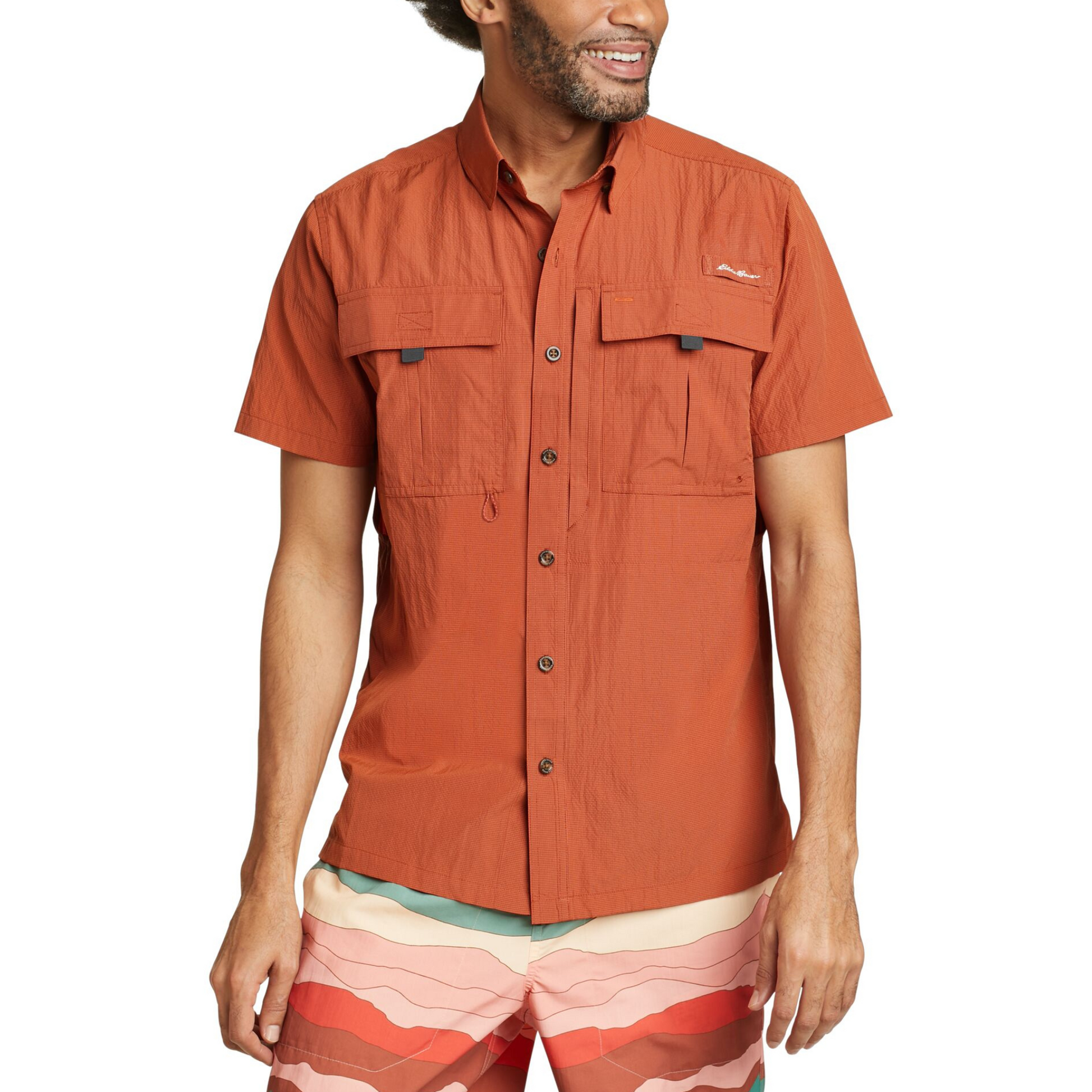 Camisa Eddie Bauer UPF Guide 2.0 Hombre Naranja | Outdoor Adventure Colombia