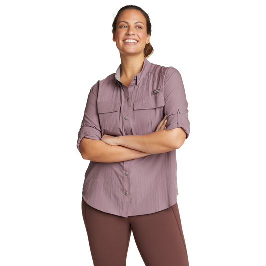 Camisa Eddie Bauer Mujer Guide UPF Field Morada | Outdoor Adventure Colombia