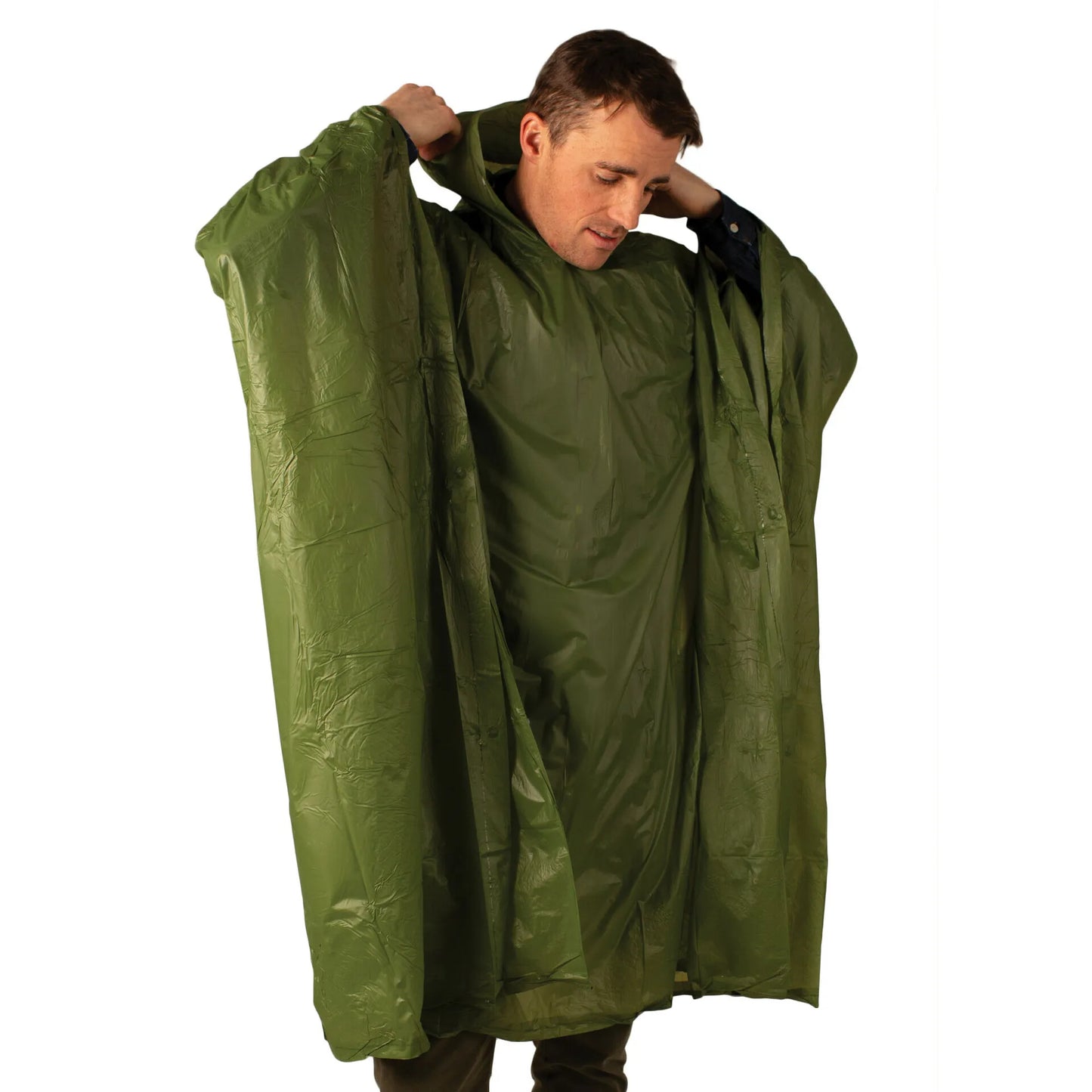 PONCHO DE VINIL STANSPORT HOODED 52X80 IN - VERDE OLIVA#1