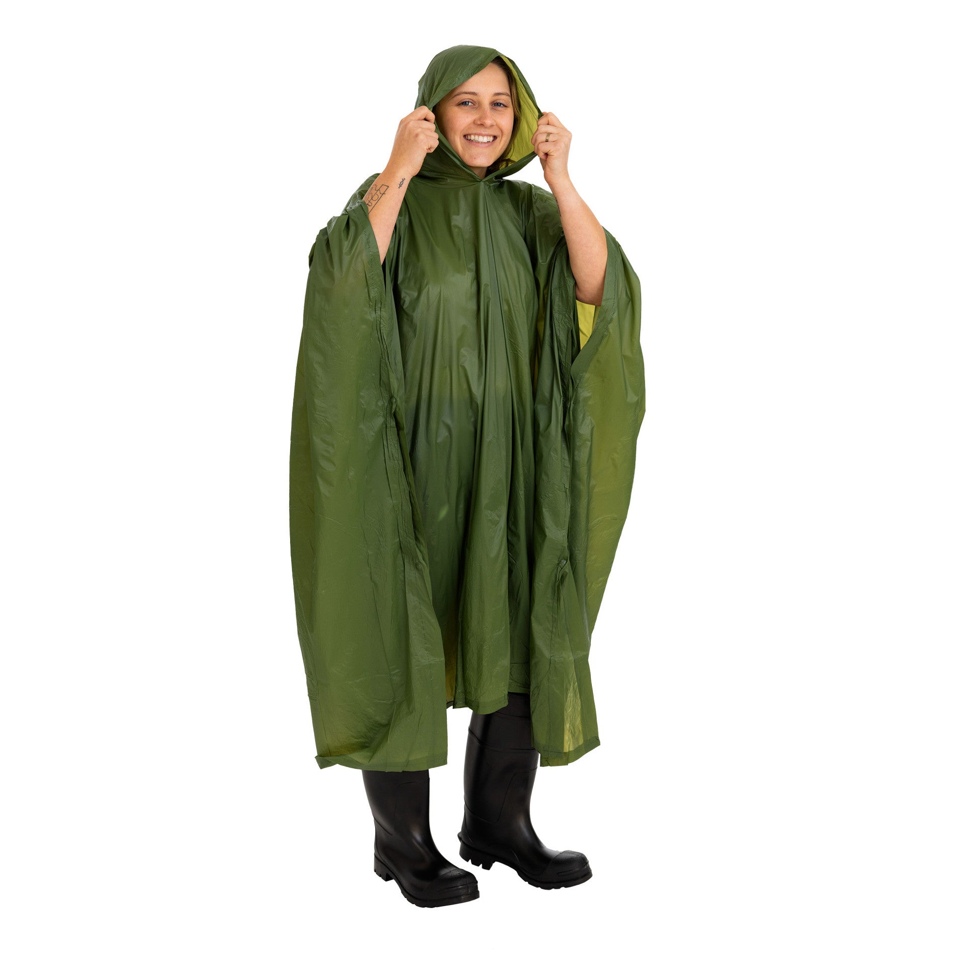 PONCHO DE VINIL STANSPORT HOODED 52X80 IN - VERDE OLIVA#3