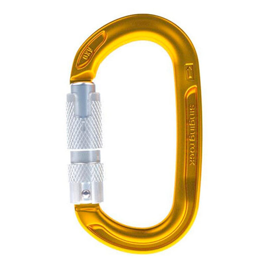 MOSQUETÓN DE ALUMINIO OVAL OXY TRIPLE LOCK 26KN - AMARILLO