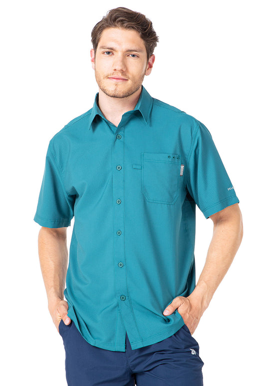 CAMISA HOMBRE QUEPOS MANGA CORTA / OUTDOOR ADVENTURE VERDE