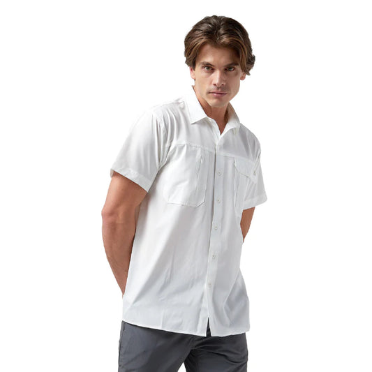 CAMISA DE HOMBRE LAS PERLAS SS / OUTDOOR ADVENTURE#Blanco