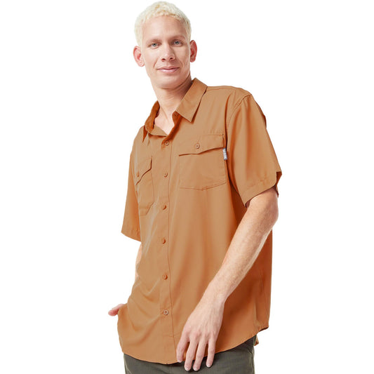 CAMISA MANGA CORTA DE HOMBRE LA FORTUNA OUTDOOR ADVENTURE - MOSTAZA#MOSTAZA