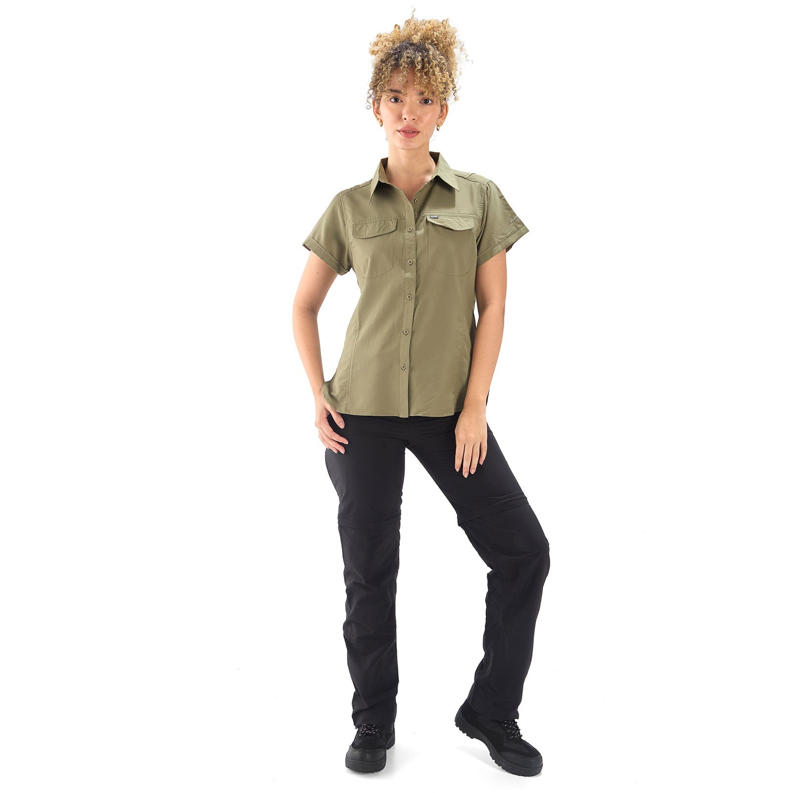 CAMISA MUJER OROSI MANGA CORTA / OUTDOOR ADVENTURE#VERDE