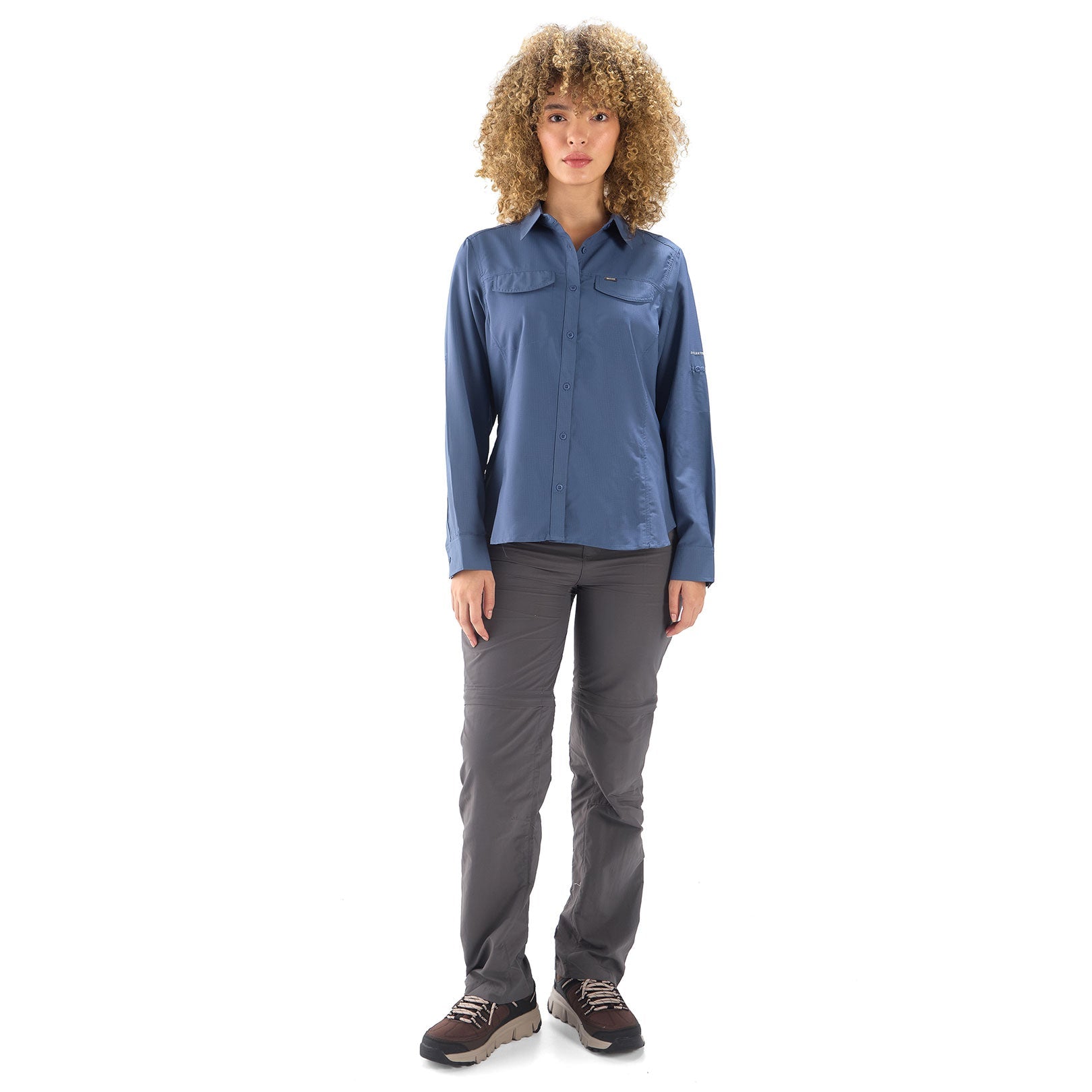 CAMISA MUJER OROSI MANGA LARGA / OUTDOOR ADVENTURE#AZUL