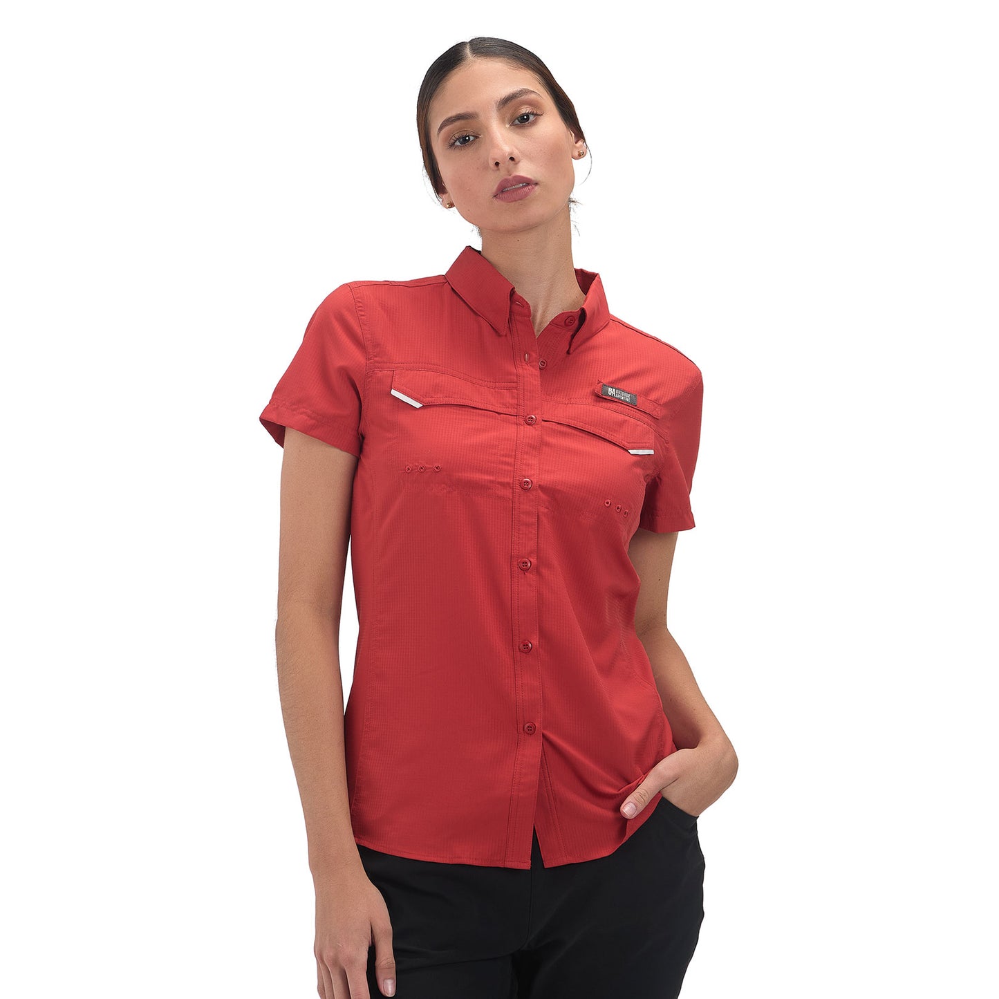 Camisa Manga Corta Mujer Roatan Outdoor Adventure - Rojo