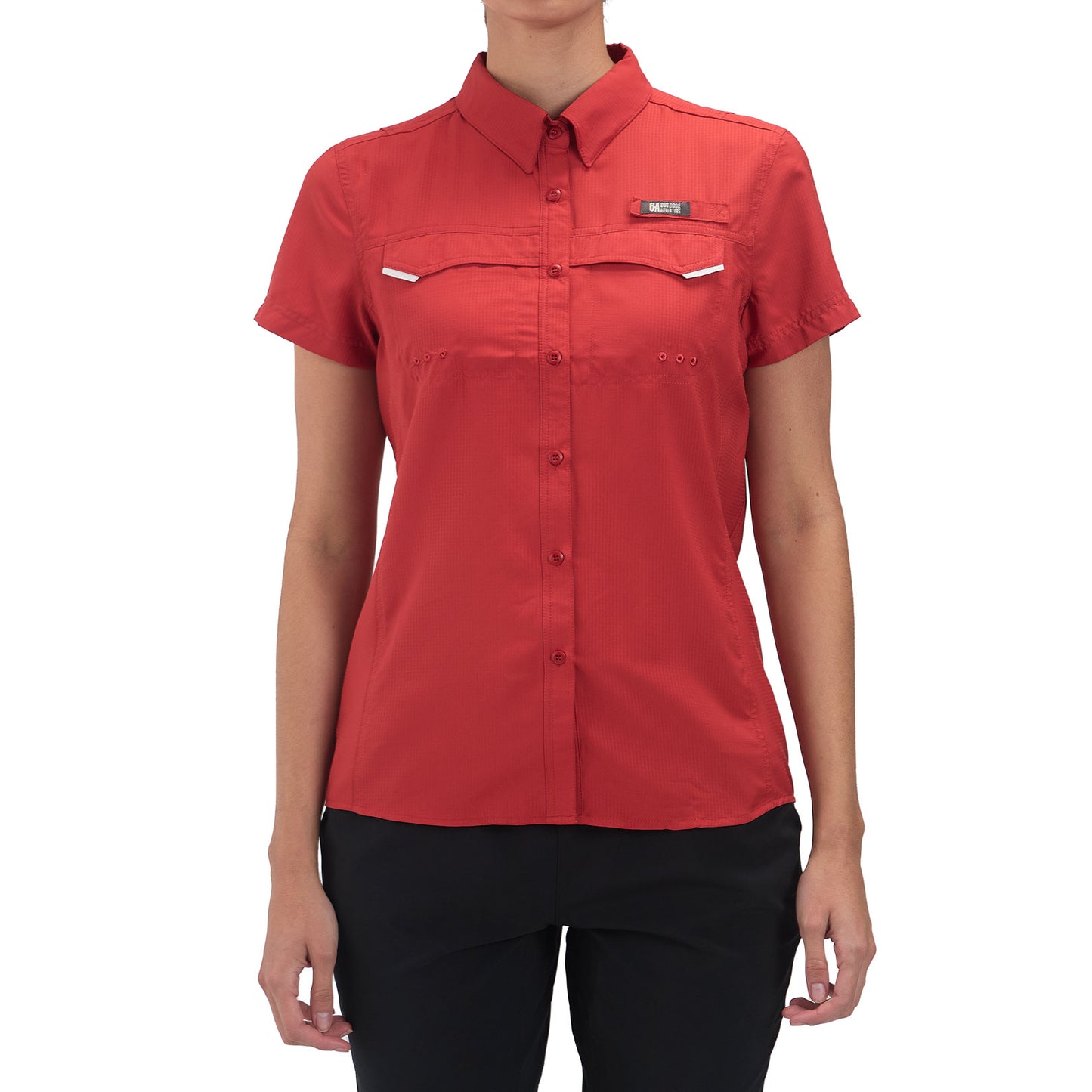 Camisa Manga Corta Mujer Roatan Outdoor Adventure - Rojo