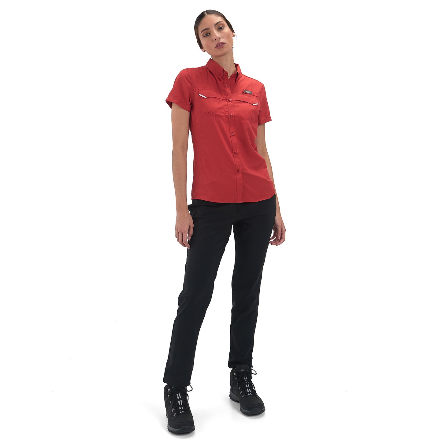 Camisa Manga Corta Mujer Roatan Outdoor Adventure - Rojo