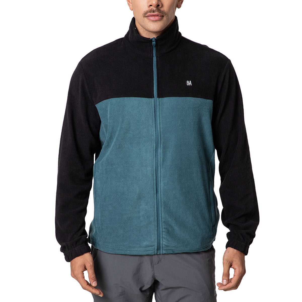 Fleece Polar Irazu OA Hombre Negro con Verde | Outdoor Adventure Colombia