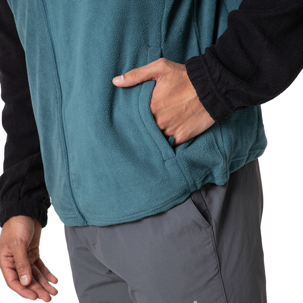 Fleece Polar Irazu OA Hombre Negro con Verde | Outdoor Adventure Colombia